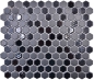 Preview: Keramikmosaik Mosaik Fliese Hexagon Schwarz Matt/Glänzend Rutschsicher R10B Fliesenspiegel - 11H-0301-R10