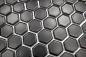Preview: Mosaik Hexagon uni schwarz matt Keramik Hexagonoptik R9