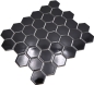 Preview: Mosaik Hexagon uni schwarz glänzend Keramik Hexagonoptik
