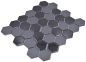 Preview: Mosaico hexagonal mezcla negro brillante R10B ceramica hexagonal aspecto mate