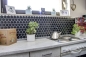 Preview: Mosaik Fliese Keramikmosaik Hexagon schwarz matt 11B-0311