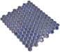 Preview: Mosaique Hexagonal Ceramique bleu cobalt brillant - 10 feuilles de mosaique