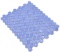 Preview: Mosaique Aspect Hexagonal Ceramique bleu clair brillant - 10 feuilles de mosaique