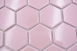 Mobile Preview: Keramikmosaik Mosaikfliese Hexagon Altrosa glänzend Fliesenspiegel Küchenfliese Badfliese - 11H-1112
