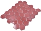 Preview: Mosaique Hexagon uni rouge bordeaux brillant Ceramique aspect hexagonal