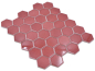 Preview: Keramikmosaik Mosaikfliese Hexagon Bordeauxrot glänzend Fliesenspiegel Küchenfliese Badfliese - 11H-0901