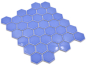 Preview: Mosaik Hexagonoptik Keramik hellblau glaenzend - 10 Mosaikblaetter