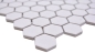 Preview: Mosaico de ceramica mosaico azulejo hexagono blanco mate esmaltado antideslizante R10B azulejo backsplash mosaico estera - 11H-0101-R10