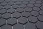 Preview: Keramikmosaik Mosaik Fliese Hexagon Schwarz Matt Rutschsicher R10B Fliesenspiegel - 11H-0003-R10