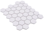 Preview: Mosaico hexagonal uni blanco R10B ceramica hexagonal aspecto mate