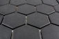 Preview: Ceramic mosaic tile Mosaic mat Hexagon Black Non-slip R10B Tile backsplash Mosaic tile - 11H-0303-R10