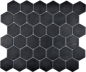 Preview: Ceramic mosaic tile Mosaic mat Hexagon Black Non-slip R10B Tile backsplash Mosaic tile - 11H-0303-R10