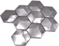 Preview: Mosaik Fliese Edelstahl Silber Hexagon 3D Gebürstet Wandfliese Küchenrückwand - 129-HXM20SD