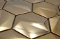 Mobile Preview: Edelstahl Hexagon Mosaikfliesen 3D Stahl Gold glänzend/matt