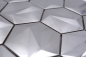 Mobile Preview: Edelstahl Hexagon Mosaikfliesen Hexagon 3D Stahl Titanium glänzend/matt