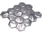 Mobile Preview: Edelstahl Hexagon Mosaikfliesen Hexagon 3D Stahl Titanium glänzend/matt