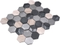 Preview: Mosaique Hexagon Mosaique de verre Pierre mix 3D gris Mix translucide aspect hexagonal mat
