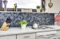 Preview: Mosaik Hexagon Glasmosaik Stein mix 3D schwarz Mix Transluzent Hexagonoptik matt