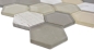 Preview: Mosaique Hexagon Mosaique de verre Pierre mix 3D gris clair Mix translucide aspect hexagonal mat