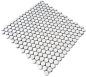 Preview: Pomo mosaico uni blanco ceramica brillante aspecto redondo