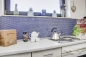 Preview: Mosaic button uni cobalt blue glossy ceramic round look