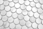 Mobile Preview: Keramik Mosaikfliese Knopf Loop Penny Rund Cararra weiß grau matt