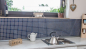 Preview: Mosaico cuadrado uni azul cobalto ceramica brillante