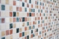 Preview: Mosaico cuadrado mezcla aleatoria marmol crema beige rojo verde mate