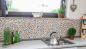 Preview: Mosaico de marmol Mosaico de piedra natural crema beige rojo verde Random 38-1204