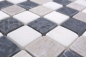 Preview: Mosaico cuadrado mezcla de marmol Botticino Gris Nero beige gris negro mate