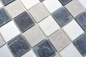 Preview: Mosaico cuadrado mezcla de marmol Botticino Gris Nero beige gris negro mate