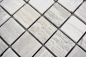 Preview: Mosaico cuadrado uni rayas gris marmol gris mate
