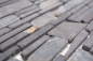 Preview: Mosaique Brickmosaik uni Neromarquina Marbre aspect maconnerie noir mat