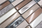 Preview: Mosaique rectangle mosaique de verre pierre mix brun clair mix translucide aspect croise argent gris brillant