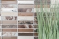 Preview: Mosaique rectangle mosaique de verre pierre mix brun mix translucide aspect croise argent brillant