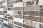 Preview: Mosaique rectangle mosaique de verre pierre mix brun mix translucide aspect croise argent brillant