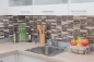 Preview: Mosaique rectangle mosaique de verre pierre mix brun mix translucide aspect croise argent brillant