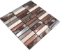 Preview: Mosaique rectangle mosaique de verre pierre mix brun mix translucide aspect croise argent brillant