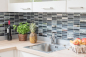 Preview: Mosaique rectangle mosaique de verre pierre mix noir mix translucide aspect croise argent gris brillant