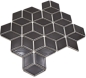 Preview: Mosaico 3D cubo liso negro brillante ceramica cubo mirada