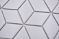 Preview: Mosaikfliese weiß matt Keramik Mosaik Kombi 3D Würfel uni - 13-POV4