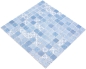 Preview: Mosaique Carre ECO mix bleu patchwork verre retro mat