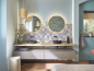 Preview: Mosaico quadrato Classico mix opaco in ceramica effetto retro crema blu arancio grigio