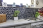 Preview: Mosaik Selbstklebend Quadrat Glasmosaik Stahl mix schwarz Glas Mix Transluzent Edelstahl glänzend