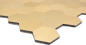 Preview: Mosaikfliese Metall / Alu Selbstklebend Hexagonoptik Vinyl Gelbgold Gebürstet Mosaikmatte Fliesenspiegel - 200-4GHX