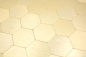 Mobile Preview: Mosaikfliese Metall / Alu Selbstklebend Hexagonoptik Vinyl Gelbgold Gebürstet Mosaikmatte Fliesenspiegel - 200-4GHX
