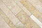 Preview: selbstklebende Vinyl Mosaikmatte Steinoptik Hellbeige Creme Gold Stäbchen Fliesenspiegel Küche - 200-36LBG