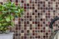 Preview: Mosaik Fliese selbstklebend Glasmosaik Stein Beige Braun Marmor Wandverblender Fliesenspiegel - 200-4M352