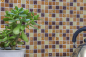 Preview: Mosaique autocollant carre mosaique de verre pierre mix beige marron mix translucide brillant