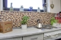 Preview: Mosaique autocollant carre mosaique de verre pierre mix beige marron mix translucide brillant